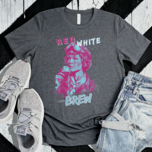 Modern Amelia Earhart Red, White, and Brew T-Shirt