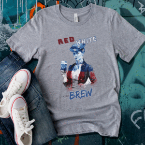 Classic Nellie Bly Red, White, and Brew T-Shirt