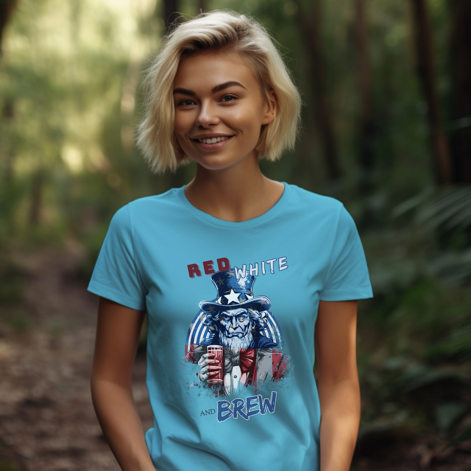 Classic Uncle Sam Red, White, and Brew T-Shirt - Image 5