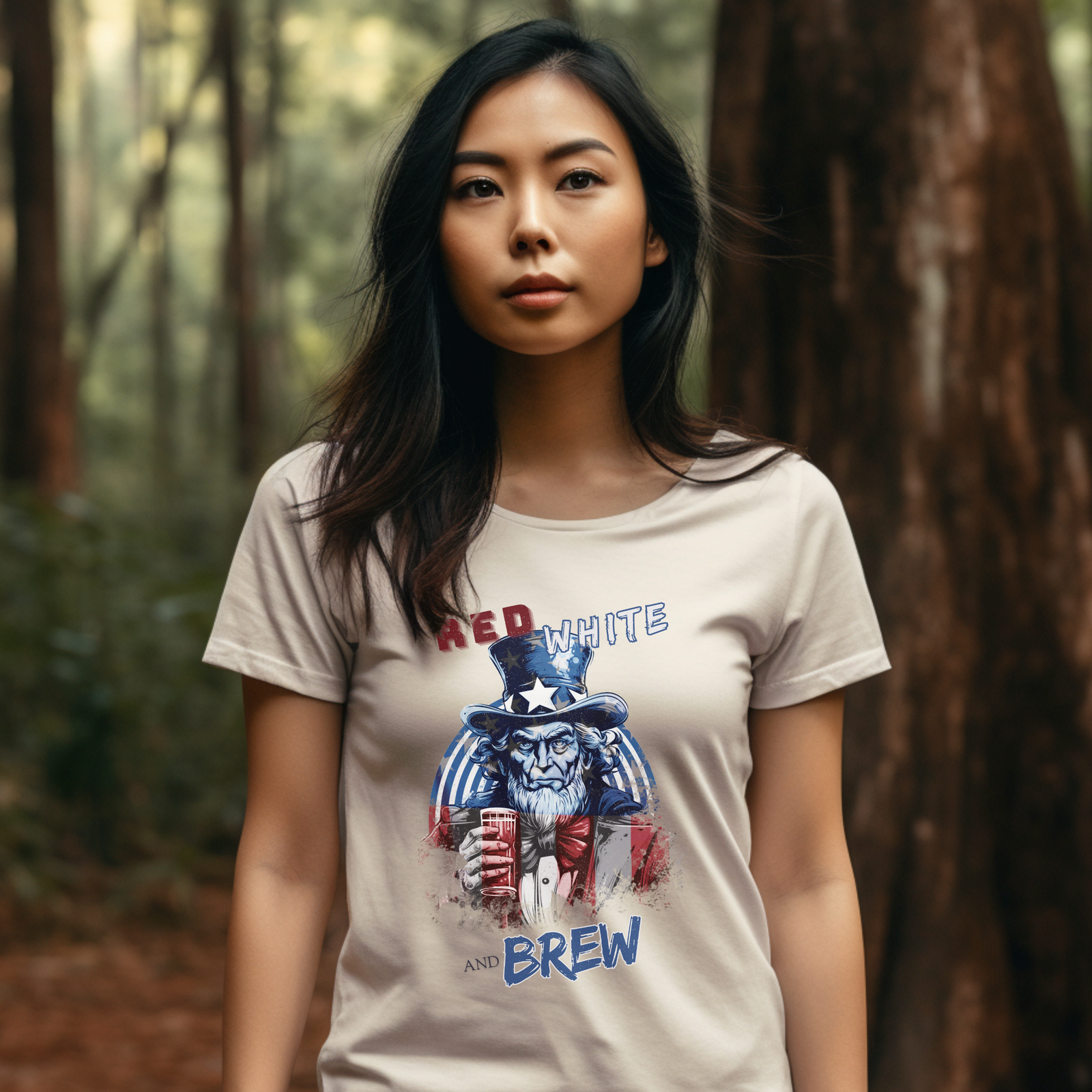 Classic Uncle Sam Red, White, and Brew T-Shirt - Image 8